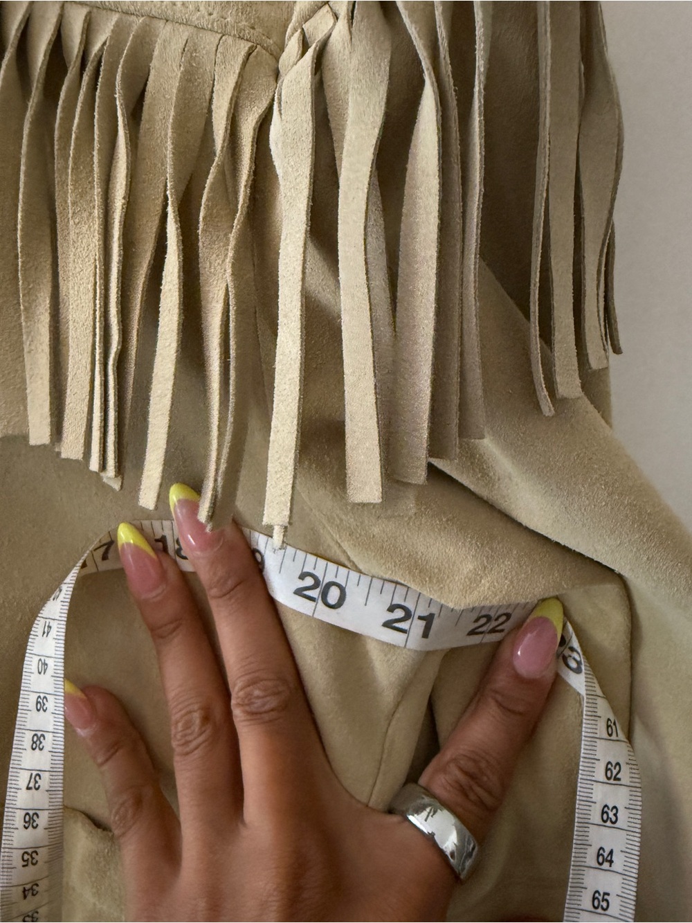 Vintage GAP Suede Fringe Jacket - Tan - Picture 7 of 8